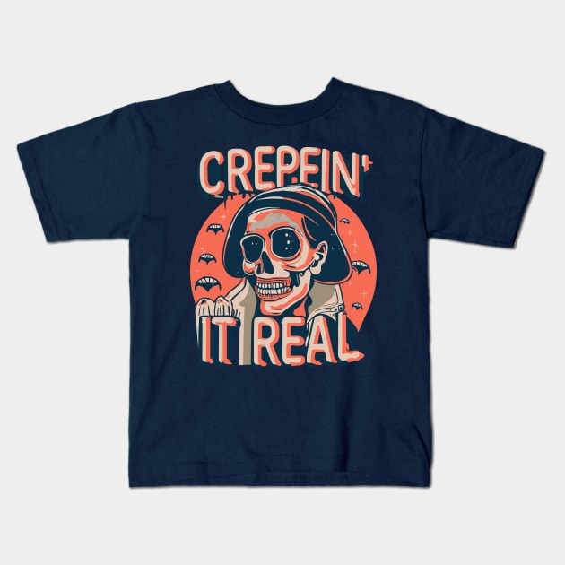 Authentically Spooky Creepin' It Real Kids T-Shirt by Quote'x